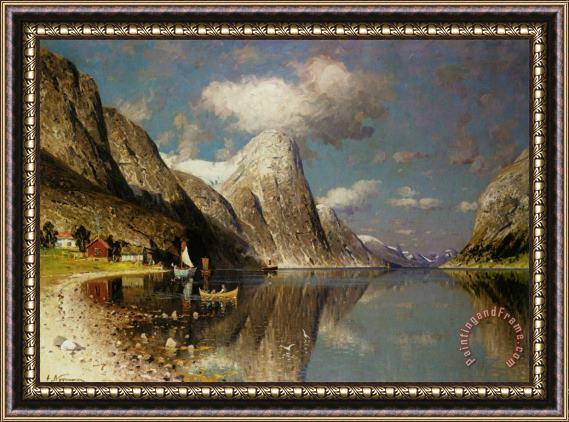 Adelsteen Normann Fjordlandskap Framed Painting