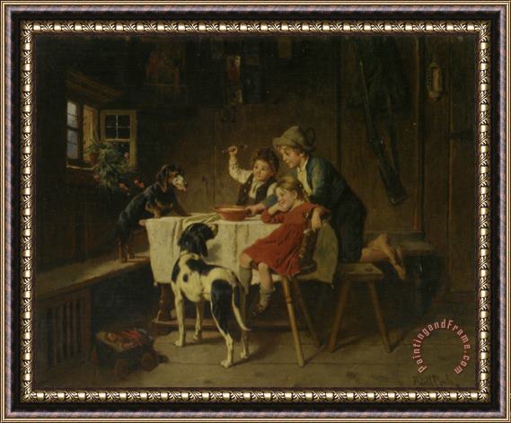 Adolf Eberle Dinner Time Framed Painting