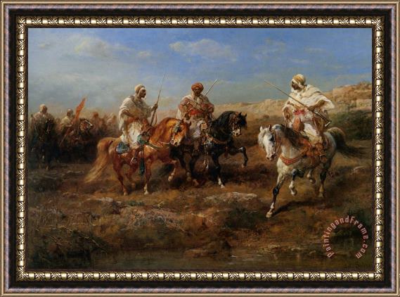 Adolf Schreyer Desert Canter Framed Painting