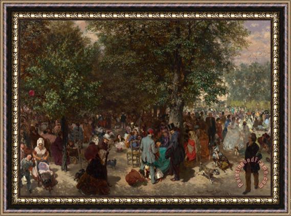 Adolph Friedrich Erdmann von Menzel Afternoon In The Tuileries Gardens Framed Print