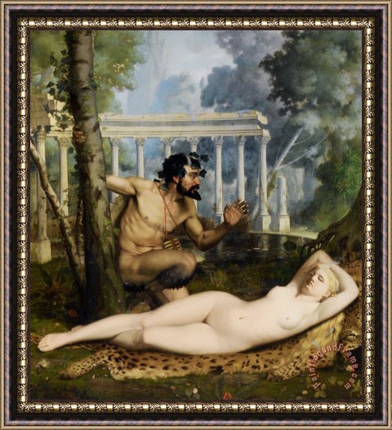 Adolphe Alexandre Lesrel Pan And Venus Framed Print