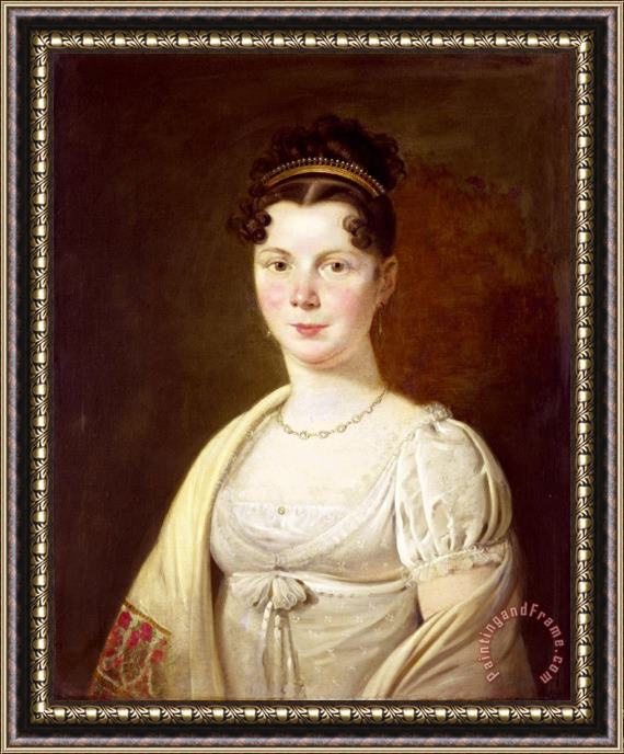 Adriaan de Lelie Portrait of Wilhelmina Maria Haack, Fourth Wife of Gerrit Verdooren Framed Painting