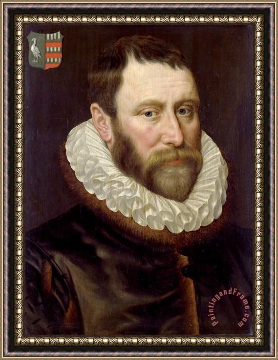 Adriaen Thomasz. Key Portrait of Jacob Bas Claesz (1536 1589) Framed Print