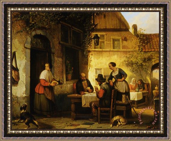 Adrien Ferdinand De Braekeleer The Card Game Framed Painting