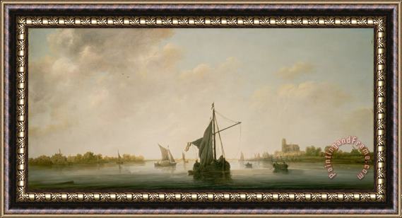 Aelbert Cuyp A View of The Maas at Dordrecht Framed Painting