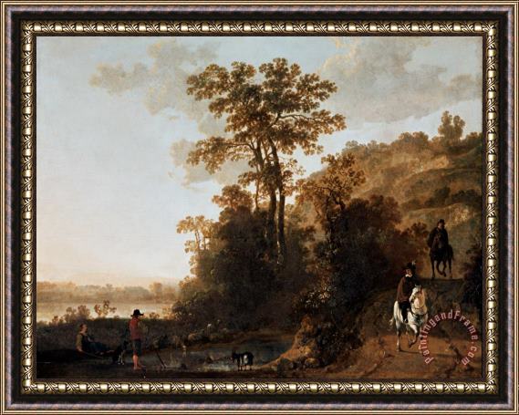 Aelbert Cuyp An Evening Ride Near a River Framed Painting