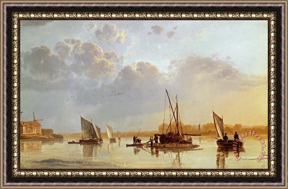 Aelbert Cuyp Boats on a River Framed Painting