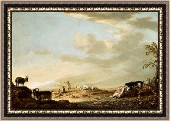 Aelbert Cuyp Landscape with Cattle And Figures Framed Print
