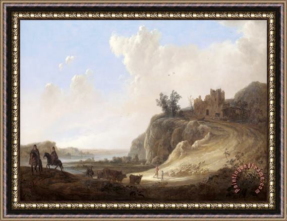 Aelbert Cuyp Mountainous Landscape with The Ruins of a Castle Framed Painting