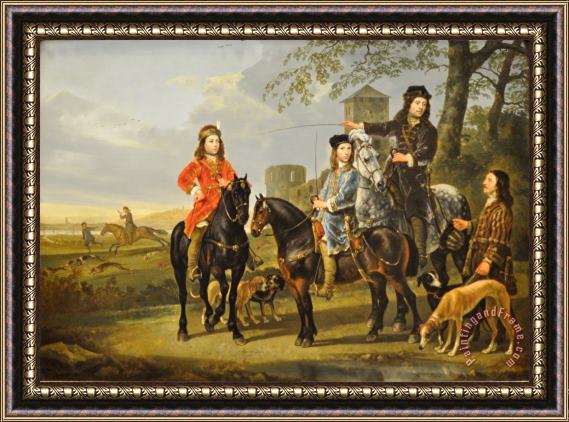 Aelbert Cuyp Starting for The Hunt Framed Painting