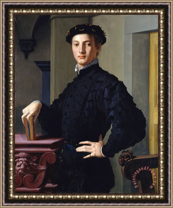 Agnolo Bronzino Portrait of a Young Man Framed Painting