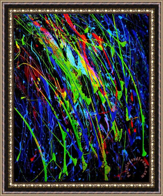 Agris Rautins Neonpainting 1-black light Framed Painting