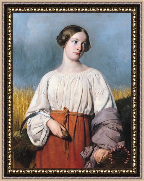 AJB Hesse Harvester Holding Her Sickle Framed Painting