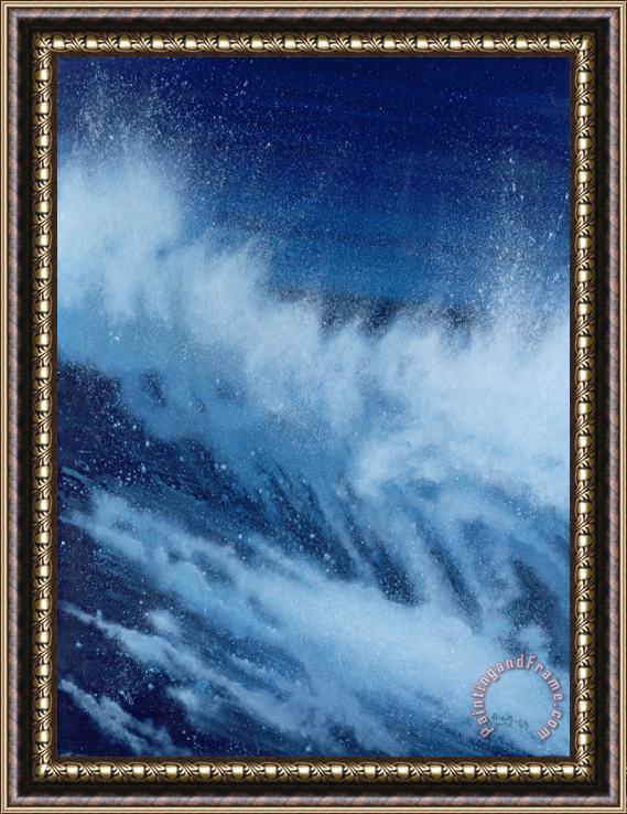 Alan Byrne Large Waves Breaking Framed Painting
