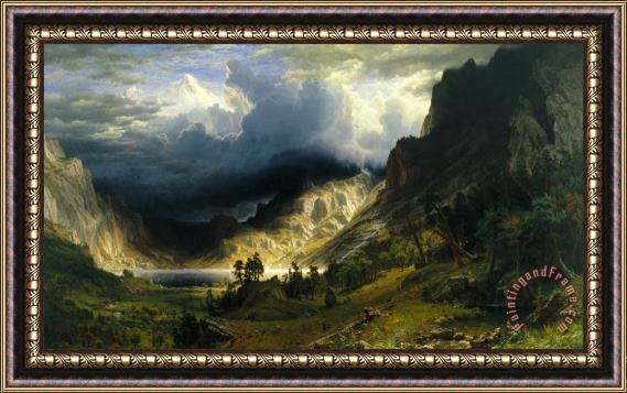 Albert Bierstadt A Storm in The Rocky Mountains, Mt. Rosalie, 1866 Framed Painting