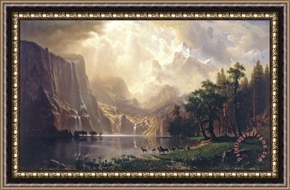 Albert Bierstadt Among The Sierra Nevada Mountains California Framed Print