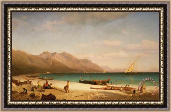 Albert Bierstadt Bay of Salerno Framed Painting