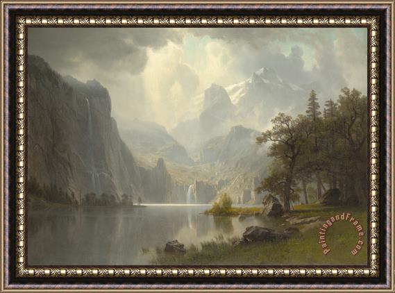 Albert Bierstadt In The Mountains Framed Painting
