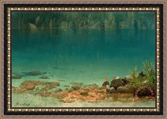 Albert Bierstadt Lake Scene Framed Painting