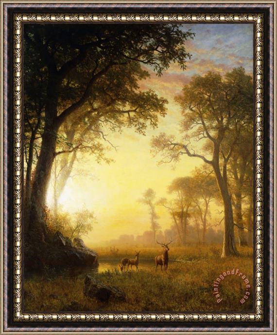 Albert Bierstadt Light In The Forest Framed Painting