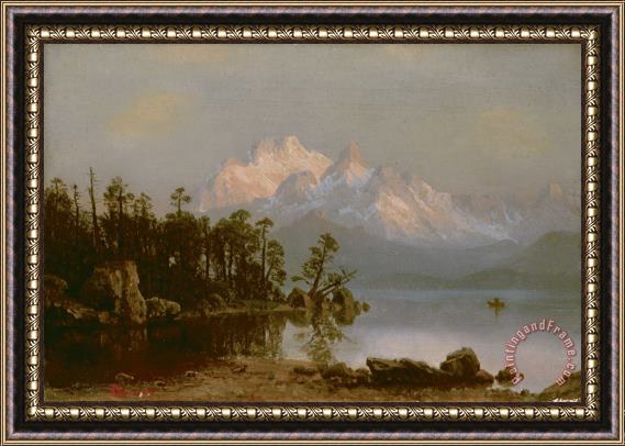 Albert Bierstadt Mountain Canoeing Framed Painting