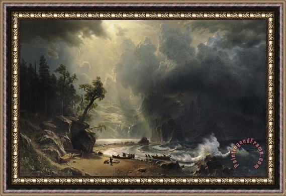 Albert Bierstadt Puget Sound on The Pacific Coast Framed Print