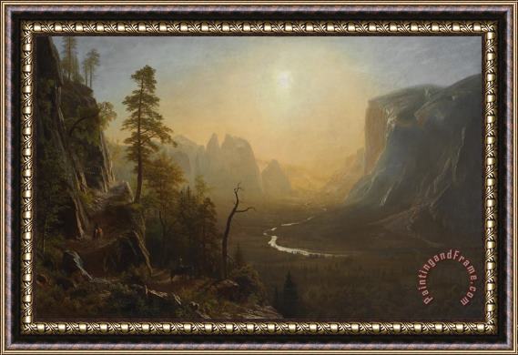 Albert Bierstadt Yosemite Valley, Glacier Point Trail Framed Painting