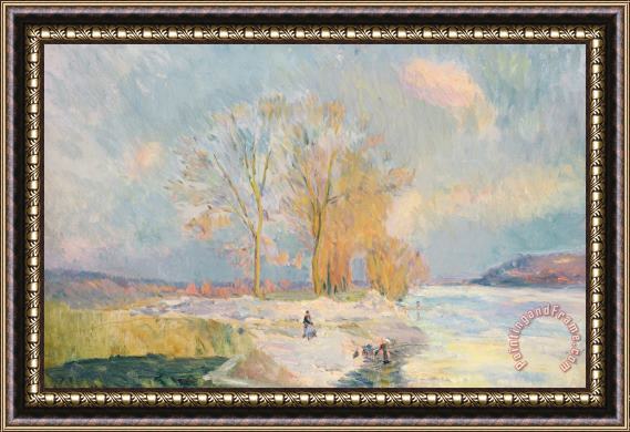 Albert-Charles Lebourg Banks Of The Seine And Vernon In Winter Framed Painting