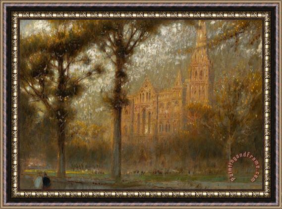 Albert Goodwin Salisbury Cathedral Framed Painting
