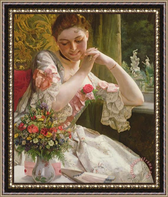 Albert Raudnitz The Bouquet Framed Painting