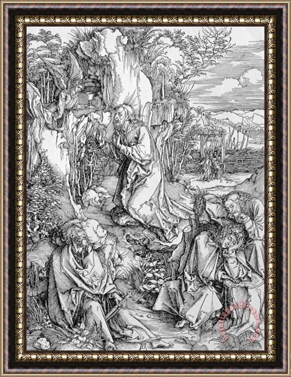 Albrecht Duerer Agony In The Garden From The 'great Passion' Series Framed Painting