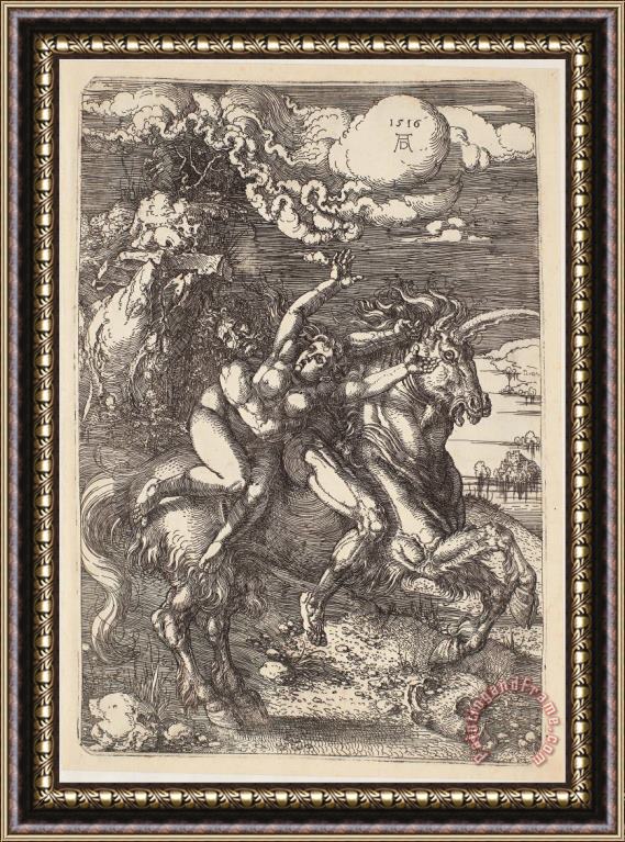 Albrecht Durer Abduction of Proserpine on a Unicorn Framed Print