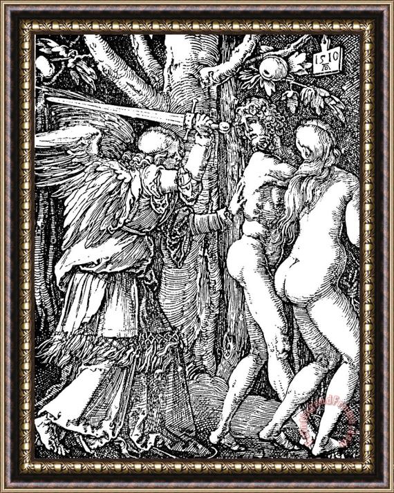 Albrecht Durer Adam And Eve Etching By Albrecht Durer Framed Print