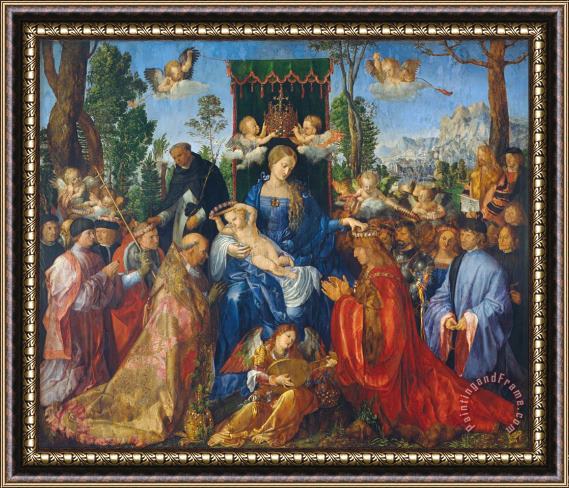 Albrecht Durer Feast Of Rose Garlands Framed Painting