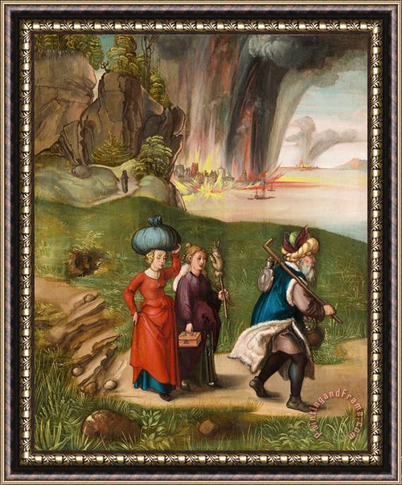 Albrecht Durer Lot And His Daughters (reverse) Framed Painting