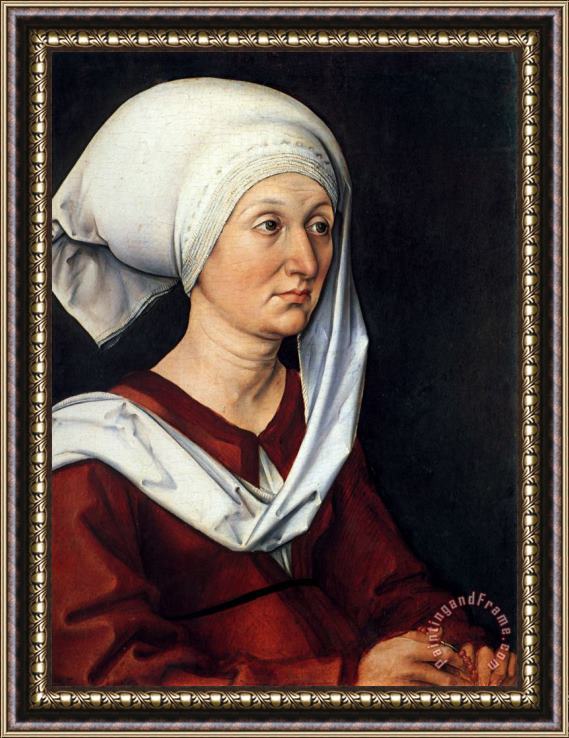 Albrecht Durer Portrait of Barbara Dürer Framed Painting