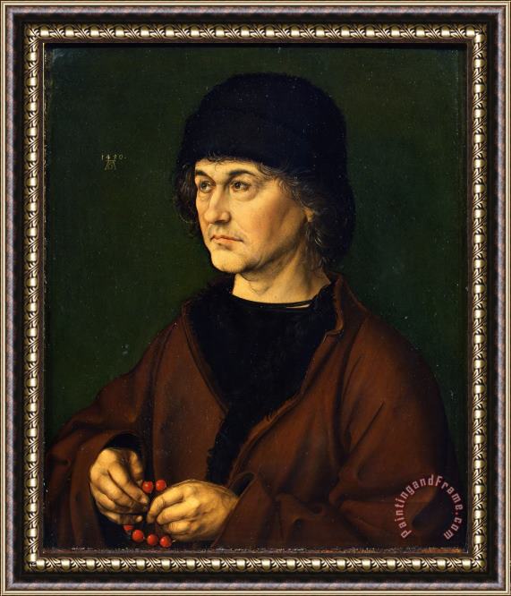 Albrecht Durer Ritratto Del Padre Framed Painting
