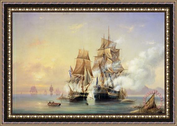 Aleksei Petrovich Bogolyubov The Russian Cutter Mercury captures the Swedish frigate Venus on 21st May 1789 Framed Print