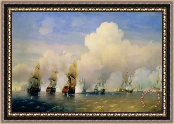 Aleksei Petrovich Bogolyubov The Russo Swedish Sea War near Kronstadt in 1790 Framed Painting