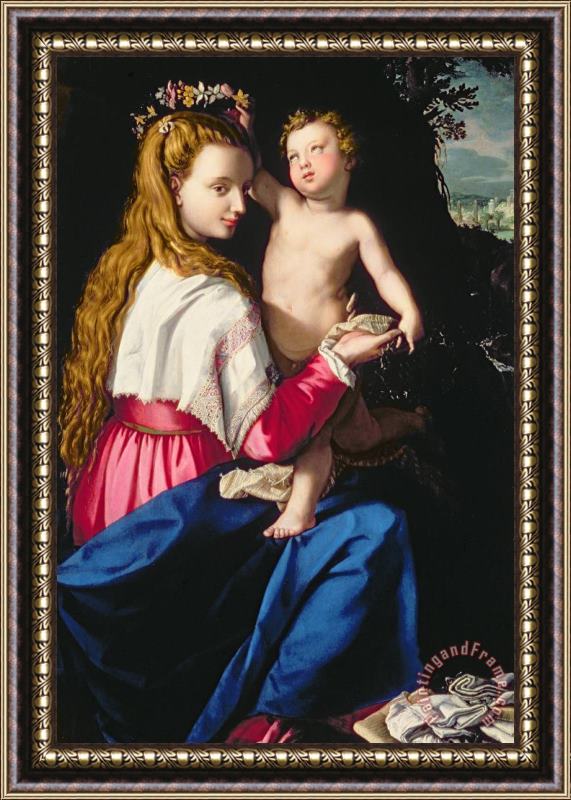 Alessandro Allori Madonna And Child Framed Painting