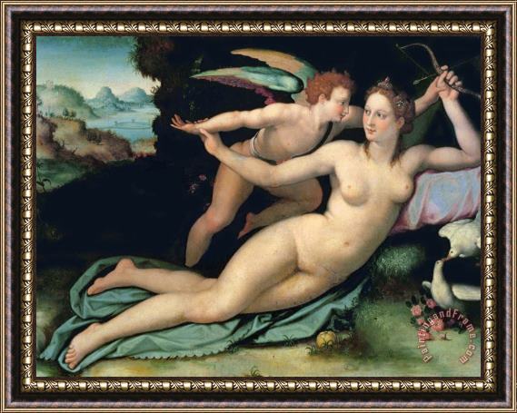Alessandro Allori Venus and Cupid Framed Painting