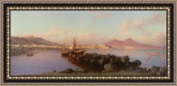 Alessandro la Volpe View of the Bay of Naples Framed Painting