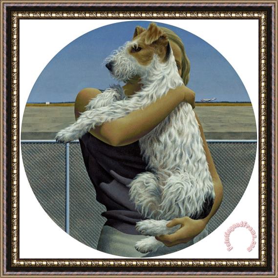 Alex Colville Woman And Terrier Framed Print