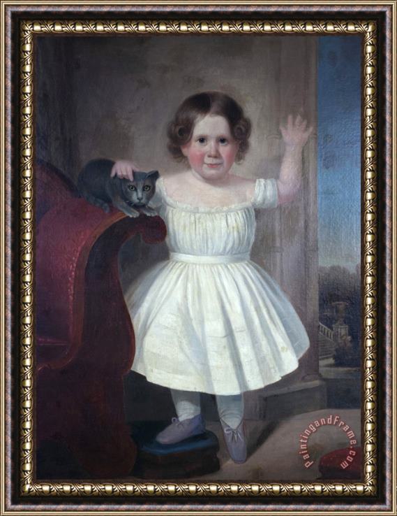 Alexander Hamilton Emmons Portrait of Lucy Griffin Leavens Framed Painting