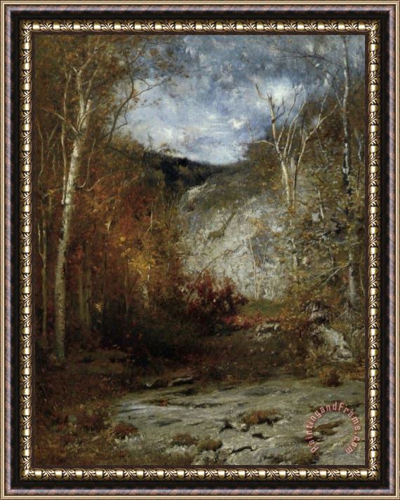 Alexander Helwig Wyant Rocky Ledge, Adirondacks Framed Painting