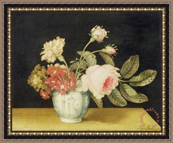 Alexander Marshal Flowers in a Delft Jar Framed Print