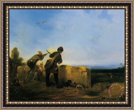 Alexandre Gabriel Decamps Snipe Shooting Framed Painting