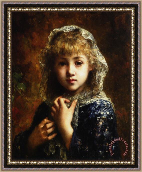 Alexei Alexeivich Harlamoff A Young Beauty Framed Painting