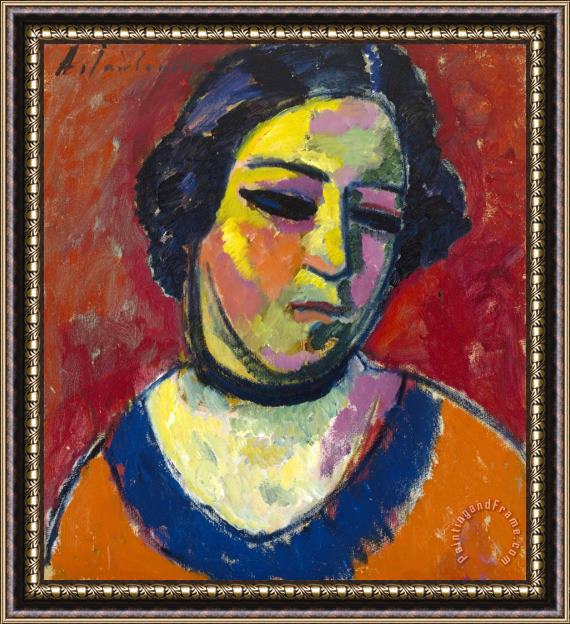 Alexei Jawlensky Portrait of a Woman Framed Painting