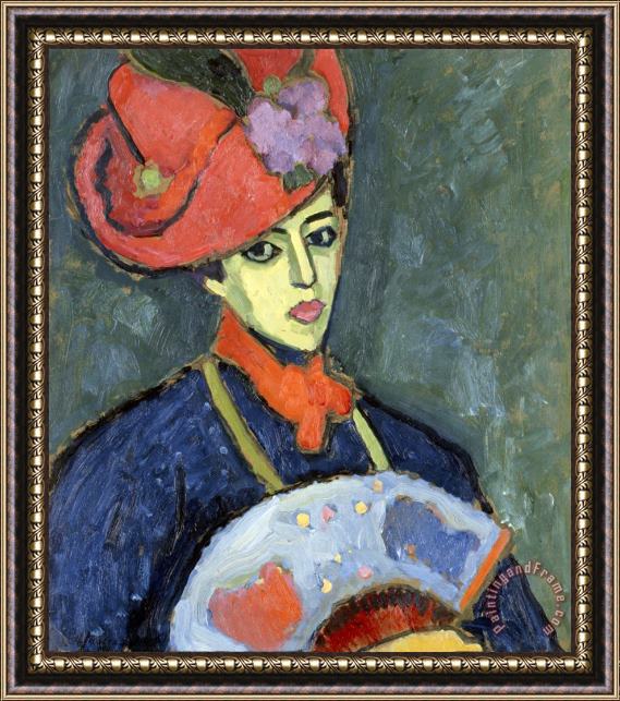 Alexei Jawlensky Schokko with Red Hat Framed Painting